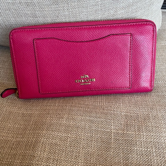 Coach Handbags - Coach pink leather wallet full size